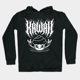 Kawaii Cupcake Black Metal Logo - Creepy Cute - Funny Spoopy Goth Hoodie
